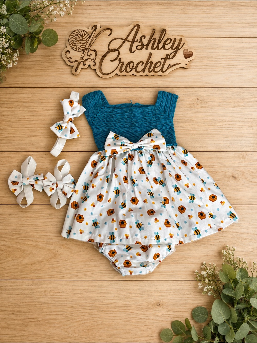 Traje a Crochet bebé niña